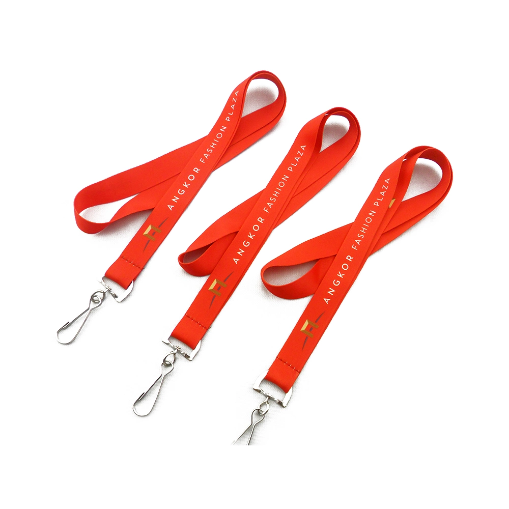 Cheapest College Company Custom ID Printed Lanyards Two Clips Polyester Lanyard