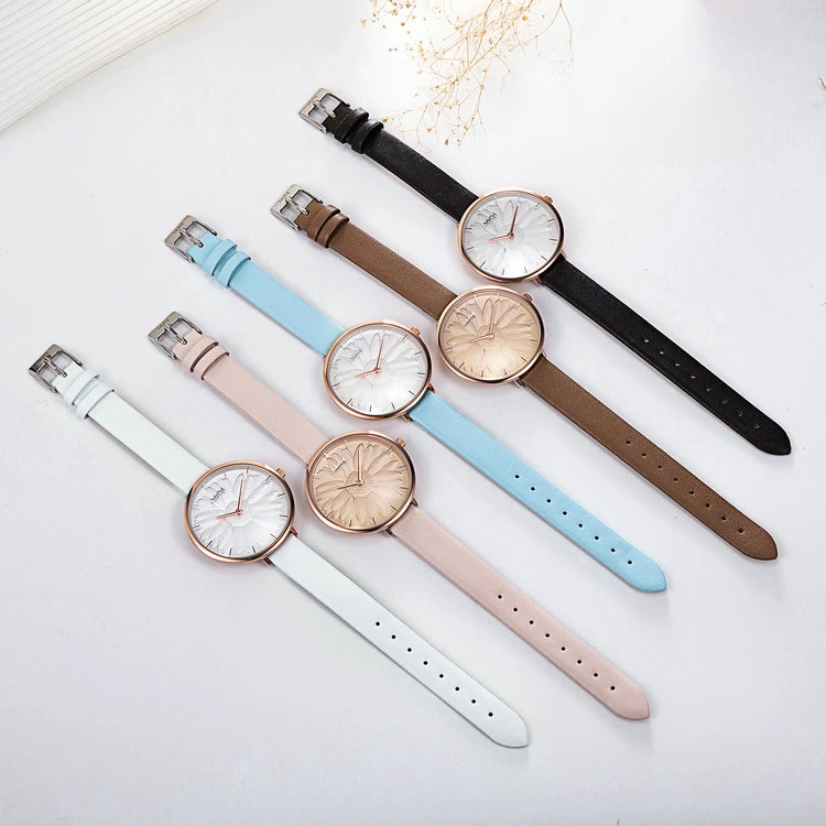 Fashion OEM ODM Leather Strap Gift Woman Fashion Watch (Wy-110C)