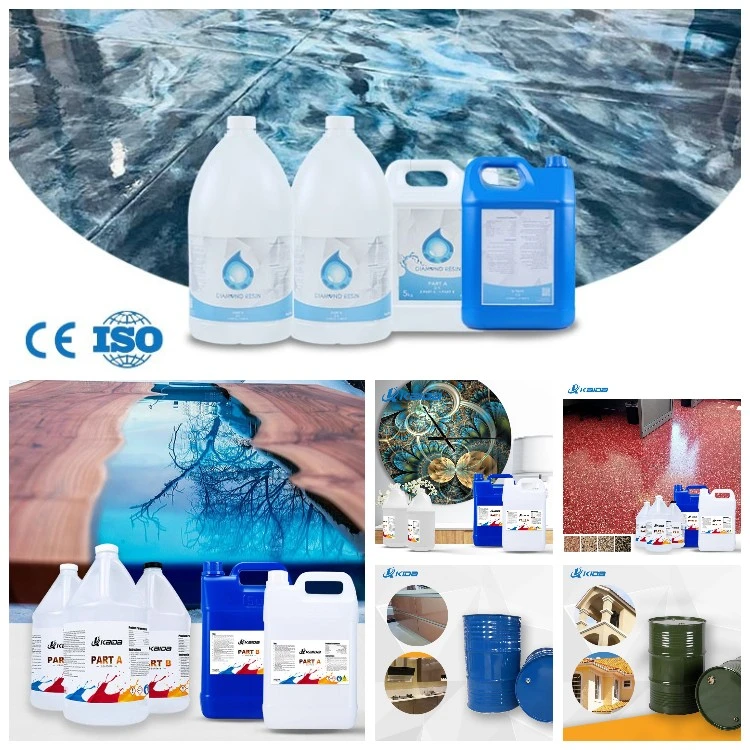 Epoxy Resin and Hardener Crystal Clear Art Resin Kit Adhesives & Sealant for Wood Dinner Table Coatings Non Toxic