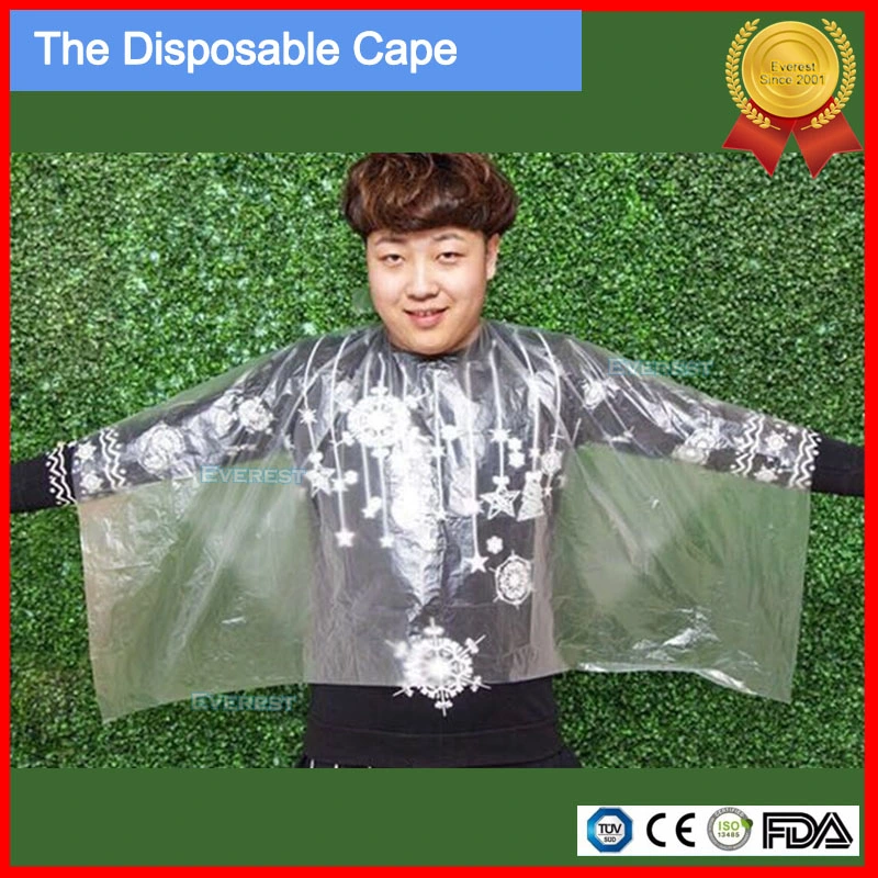 Disposable Plastic Cape/ PE CPE Cutting Cape