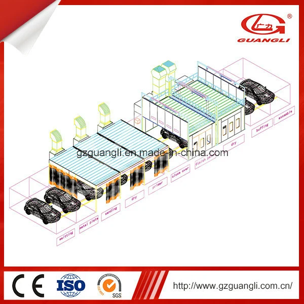 High quality/High cost performance  Double-Bays Line Car Care Equipment Auto Body Spray Booth System