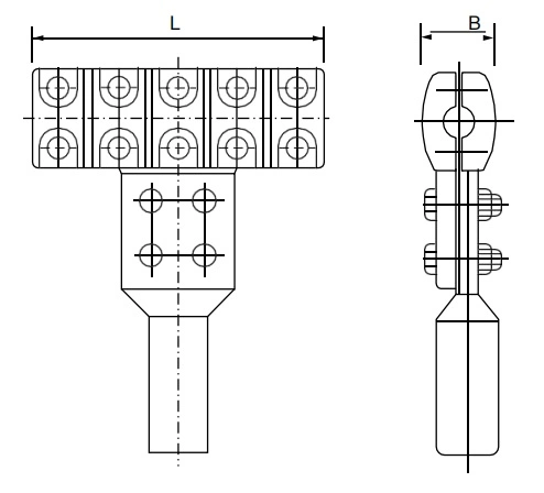 Aluminium Alloy Strain Clamps Straight Linetype