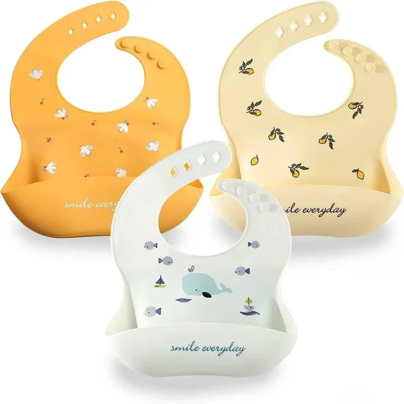 Silicone Baby Bibs Soft Material Customizable for Baby Waterproof Animals