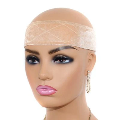 Elastic Non Slip Velvet Wig Headbands with Adjustable Grips and Velcro for Fastening Lace Wigs