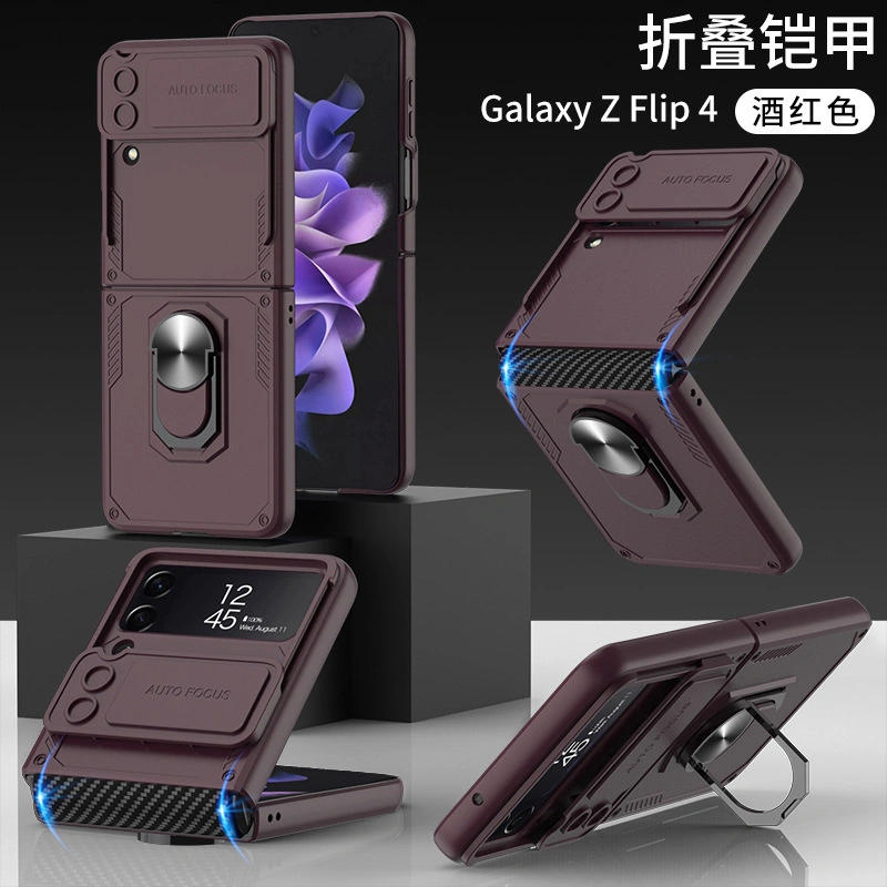 Pour Samsung Galaxy Z Flip 4 Anneau de support de porte-Armor Cas avec protection de la caméra