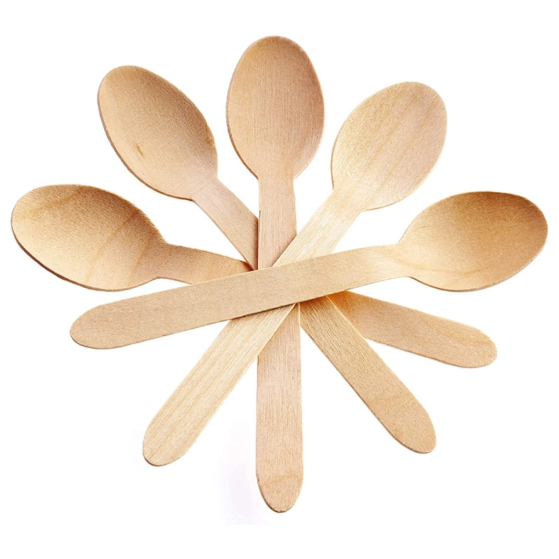 Eco-Friendly Disposable Cutlery 160mm Wooden Spoon