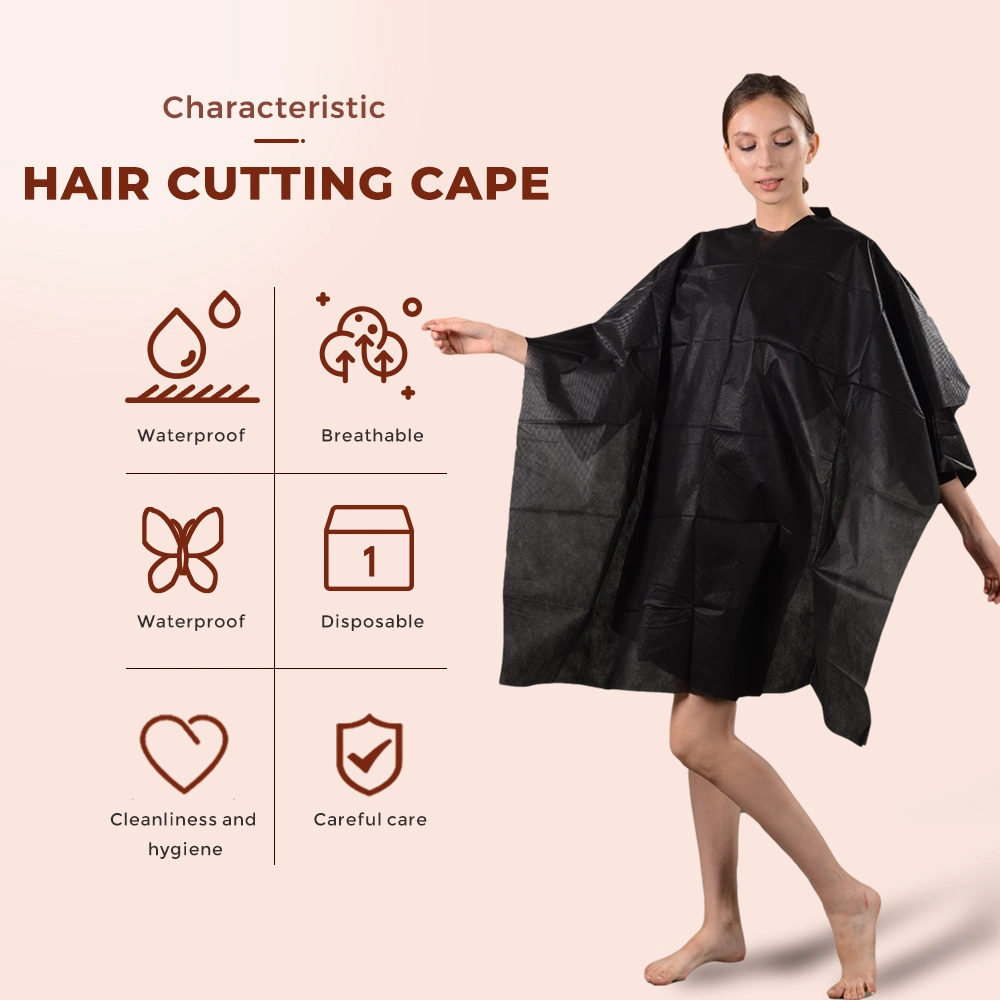 2021 Hot Selling Disposable PE Cutting Cape for Hairdressing Topmed