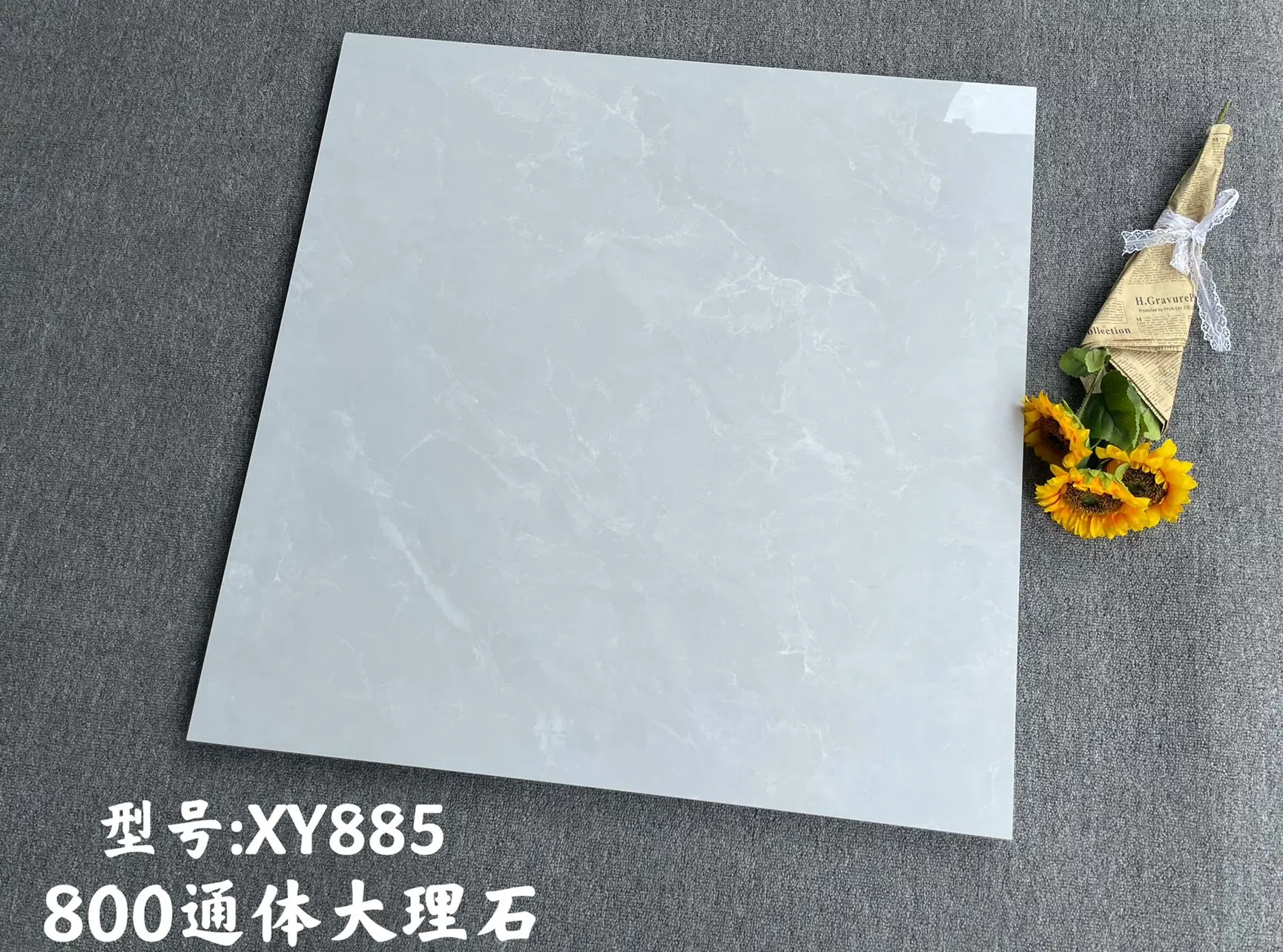 Carrelage de sol en marbre céramique de Guangdong en Chine pour salon moderne, carrelage de sol gris 800*800 pour chambre, carrelage en marbre de brique antidérapant.