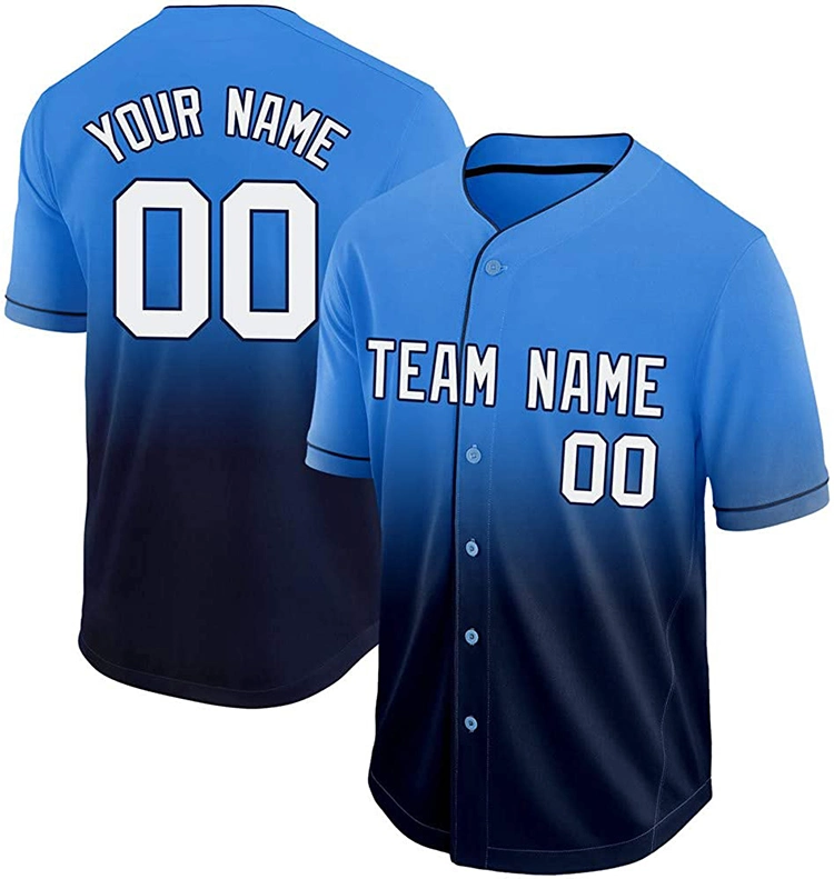 Personnaliser logo hommes uniforme Sportswear maillots de baseball avec bouton