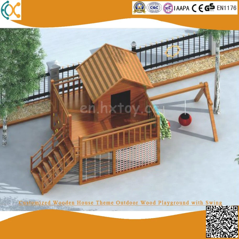 Children Outside Wood Slide Wooden Outdoor Playground Equipment for Kids