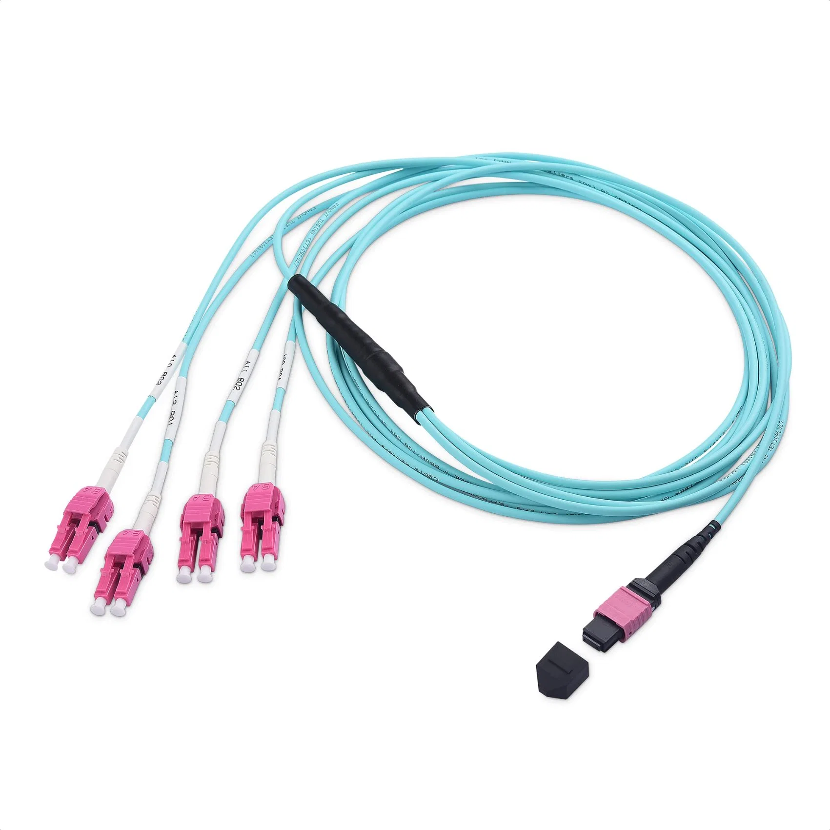 MTP to 4 X LC / 8 Fiber 10GB 40GB 50/125 Om4 Ofnp Multimode Fiber Optic Breakout Cable - Compatible with MTP/Mto Connectors