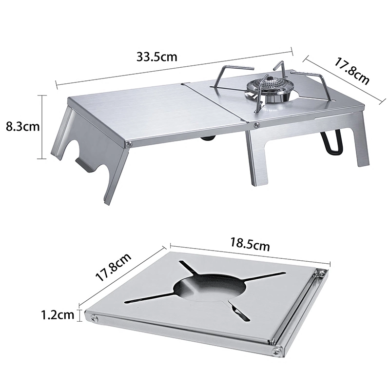 Stainless Steel Cooking Camping Stove Picnic Portable Desktop Folding Mini Table for Gas Stove Burners