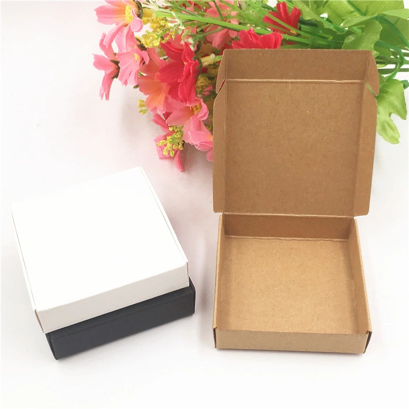 Cardboard Handmade Kraft Paper Boxes for Pizza Cupcake Package Gift Supplies Container Storage Boxes Accept Customized