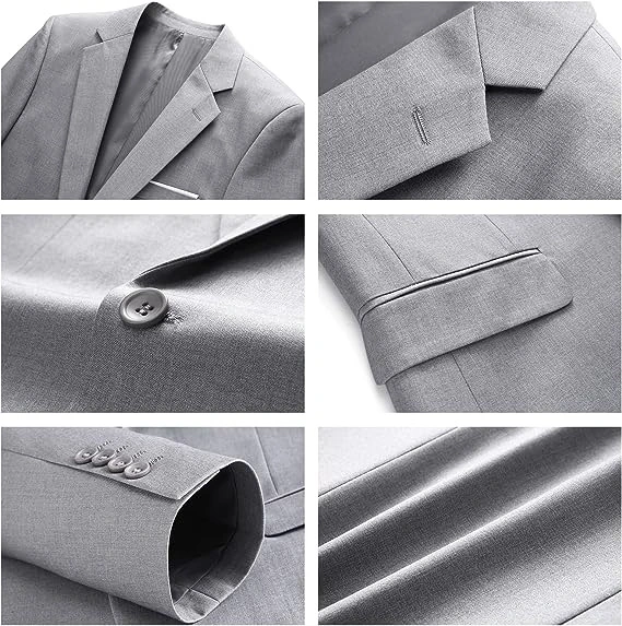 Mens Suits 2 Piece Slim Fit One Button Solid Suits for Mens Business Wedding Party Jacket Blazer & Pants Set