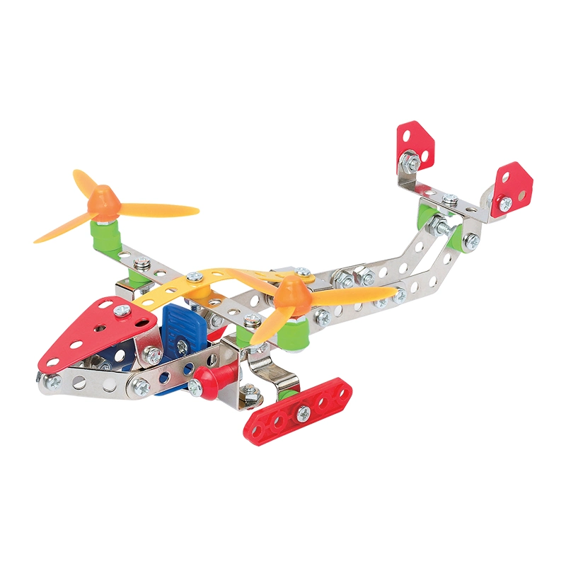 مجموعة برغي 117PCS طقم لعبة الطائرة الطولي للأطفال قيد التشغيل القدرة التدريب بناء المعادن كتلة الطائرات ألعاب للأطفال