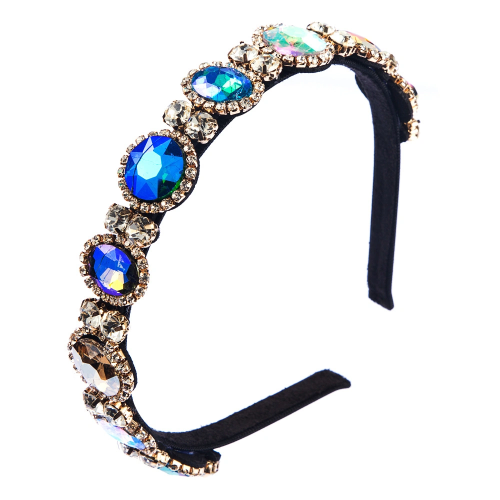 Rhinestone Headband Shiny Crystal Baroque Headband Hair Hoop for Women