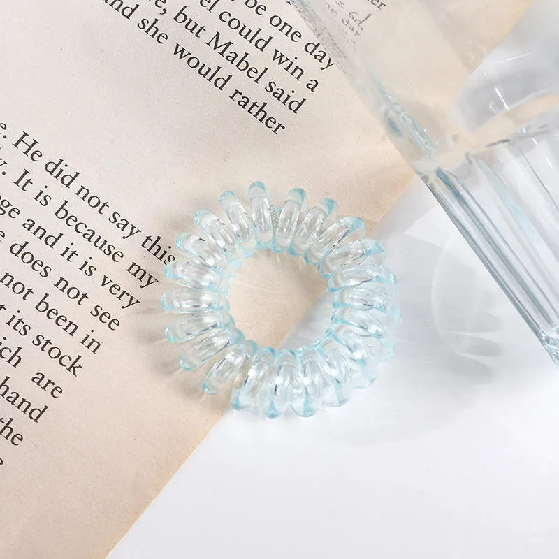 Transparent and Lovely Telephone Line Plastic Hair Ring Thin Hair Rope