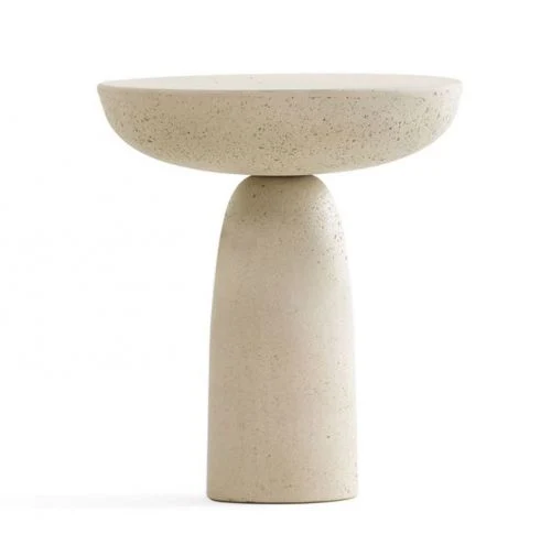 Modern Simple Design Home Decoration Polished Travertine Marble Coffee Table Beige Natural Japanese Style Round Table