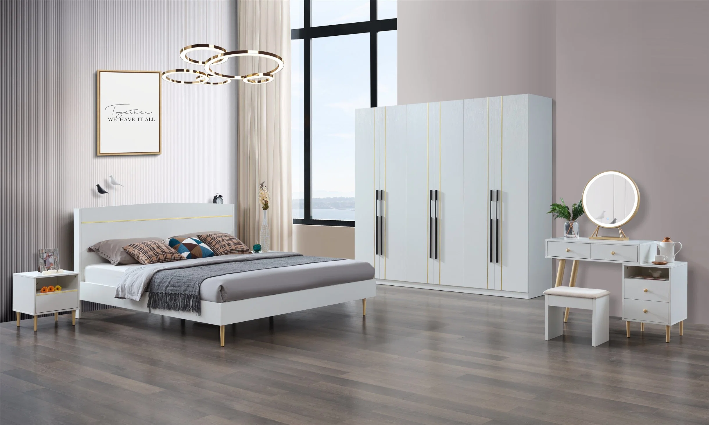 Home Mobiliário moderno quarto Novo Estilo Six-Door roupeiro