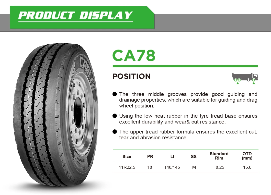 High Quality All-Steel Radial Truck Tire (Carleo brand, 11R22.5)