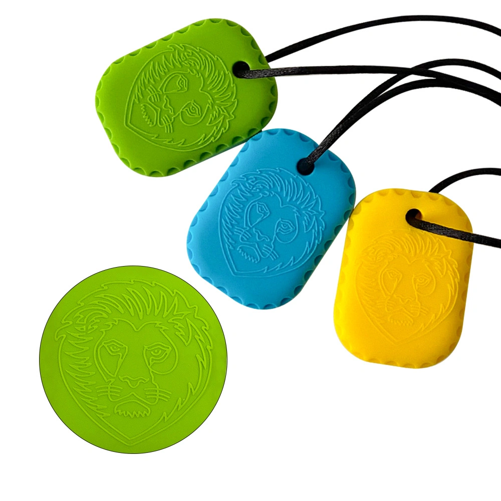 New Sensory Chew Necklace for Kids Chewy Stick Toy Silicone Teether Chewing Necklace Pendant for Boys Girls Silicone Chewy Toys