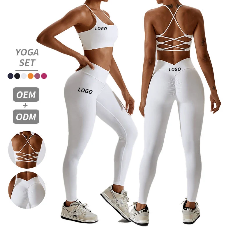 Großhandel/Lieferant Custom Breathable Eco Friendly Beauty Back Strappy Sport-Bh Legging Yoga Outfit Fitness-Set