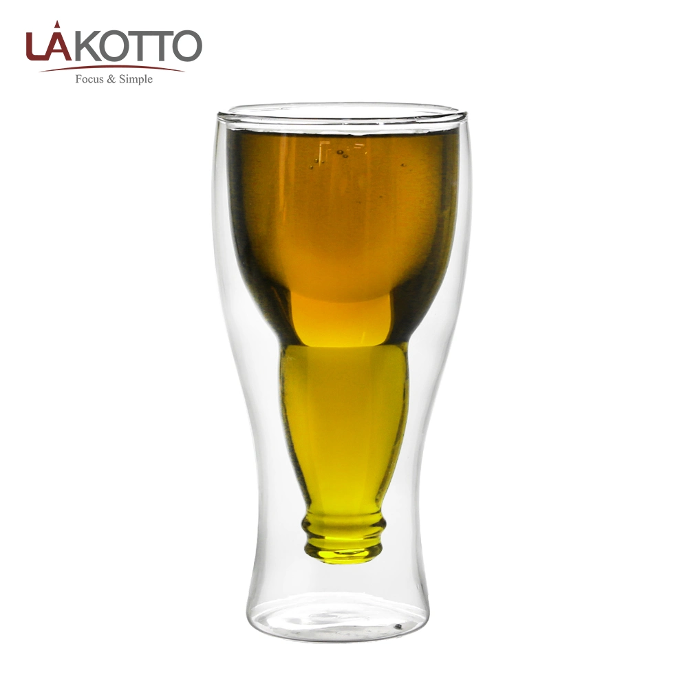 Classic Double-Layer Customizable Logo Glass Beer Mug World Cup Glass