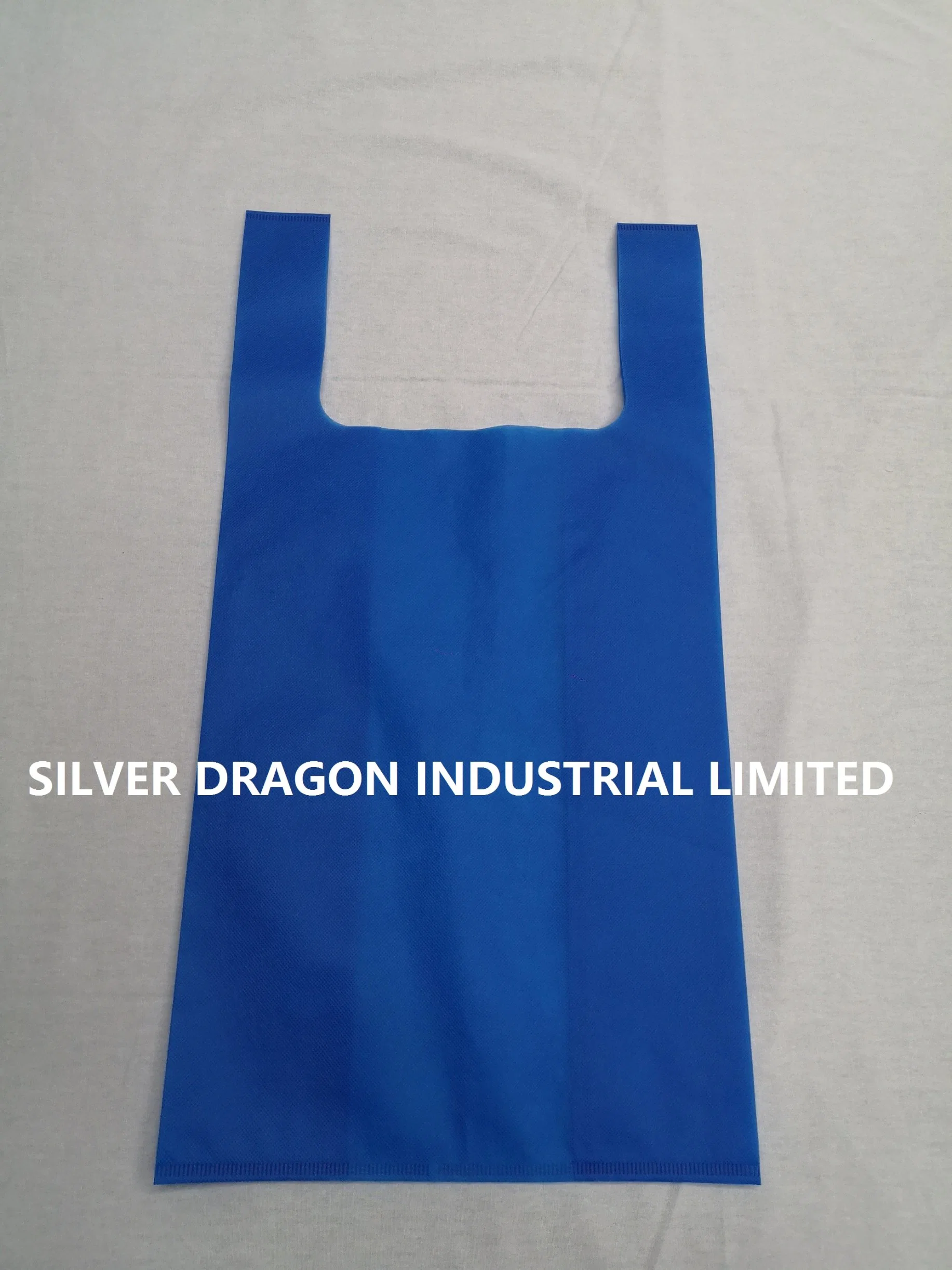 Non-Woven T-Shirt Shopping Bags with Large Size 32X61X20cm, 50GSM, Blue