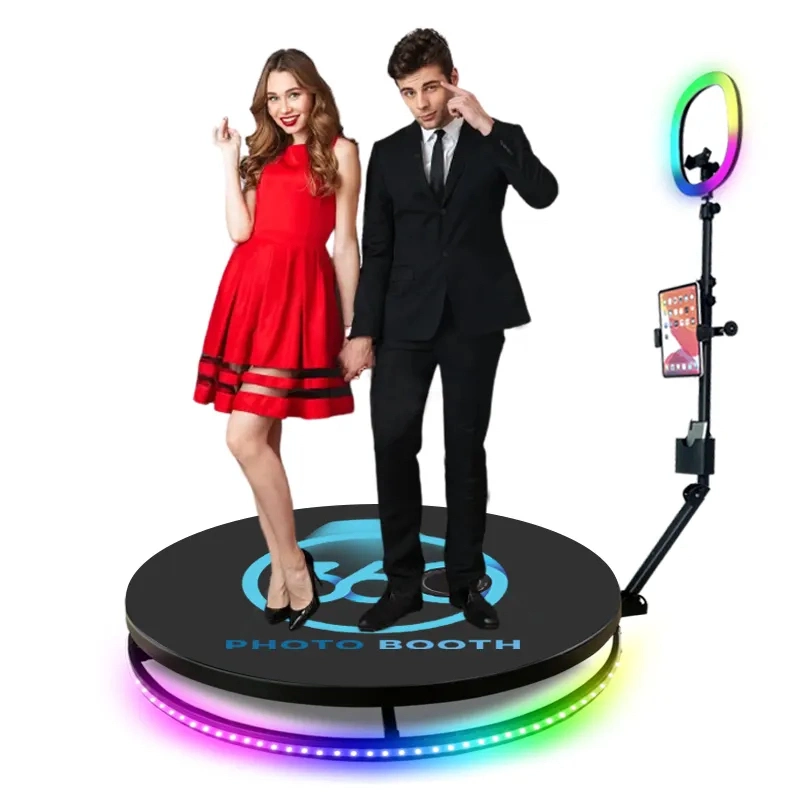 360 Photo Booth 360 Degree Photobooth Spin Camera with Traveling Case Video Booth Machine for Wedding Social Events