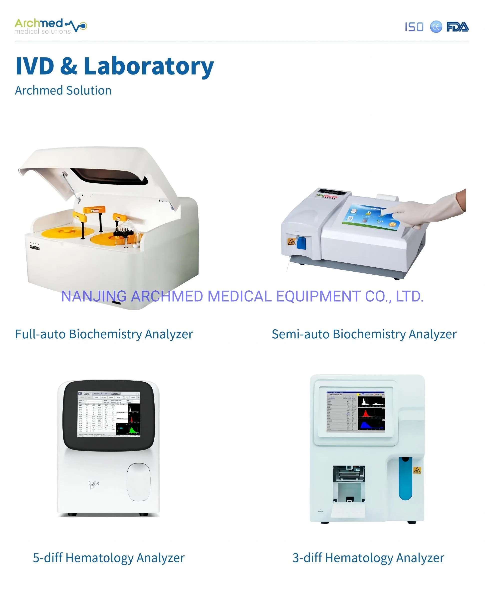 Medical Equipment Laboratory Equipment Bichemistty Analyer Hematology Analyzer