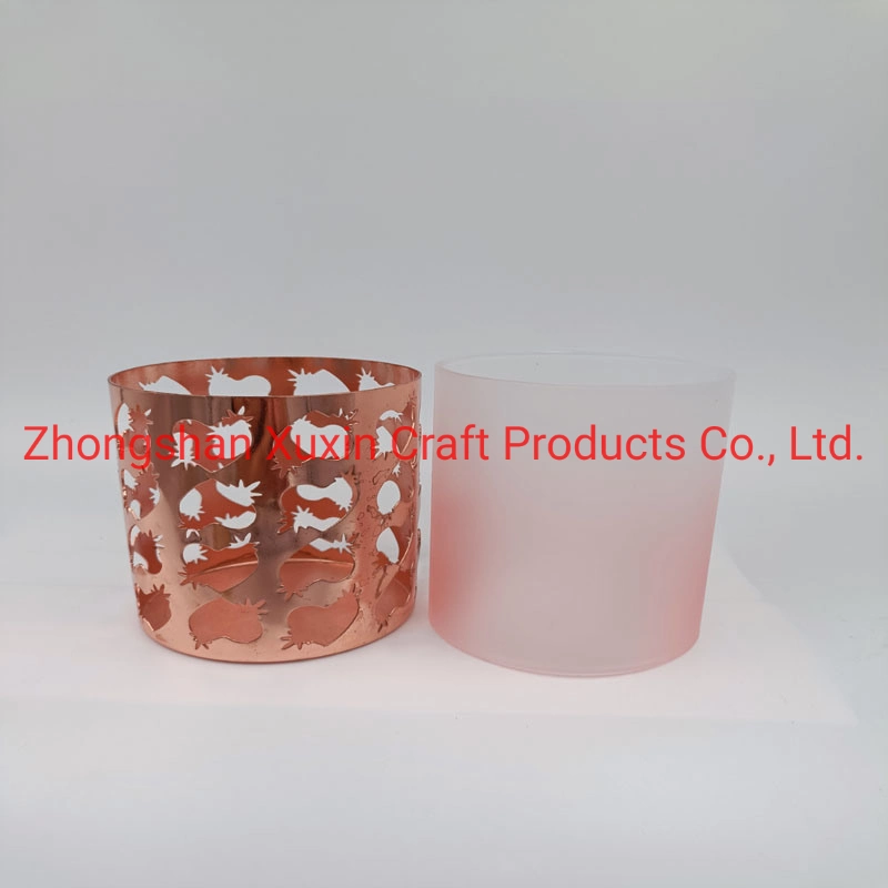 Simple Home Decoration Candlestick of Rose Gold Plating Made of Iron