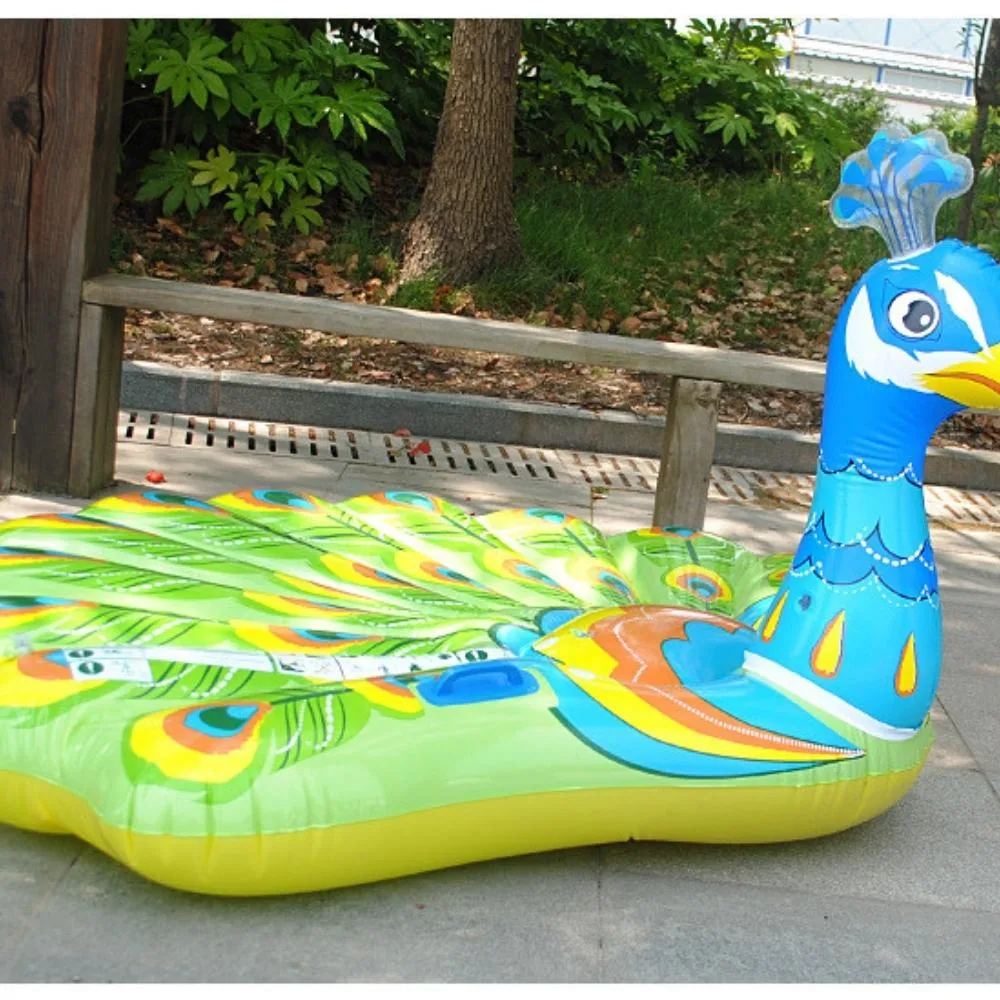 Piscina inflable en forma de pavo real de flotación de la playa de Floaties divertido nadar parte juguetes de PVC balsa flotante tumbona de Piscina Playa Toy Wyz22003