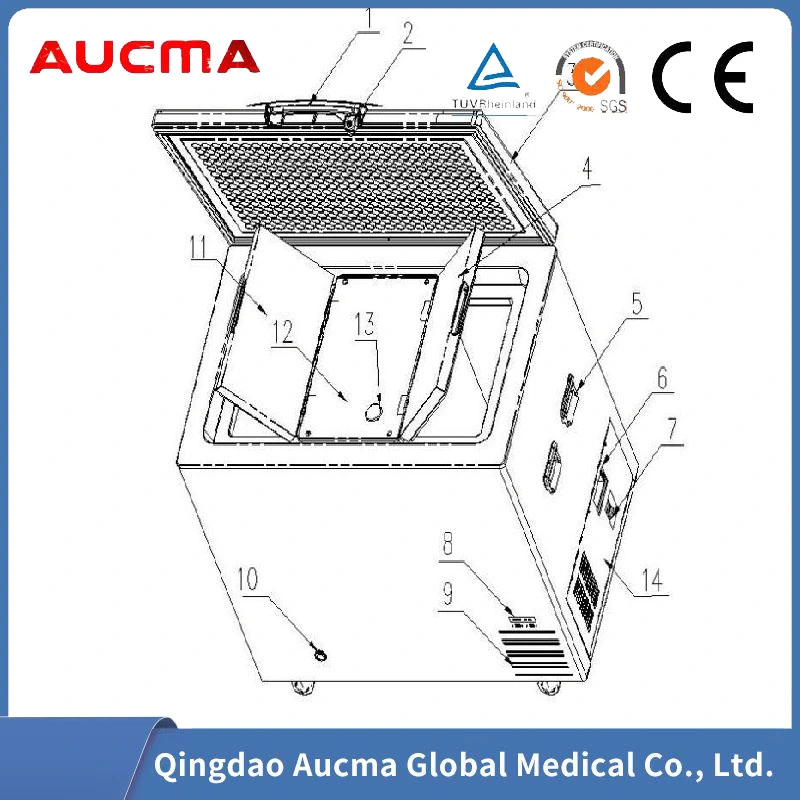 Fabricado en China Laboratorio Farmacia vacuna refrigerador vidrio único Puerta Alta precisión 2-8 grados de temperatura