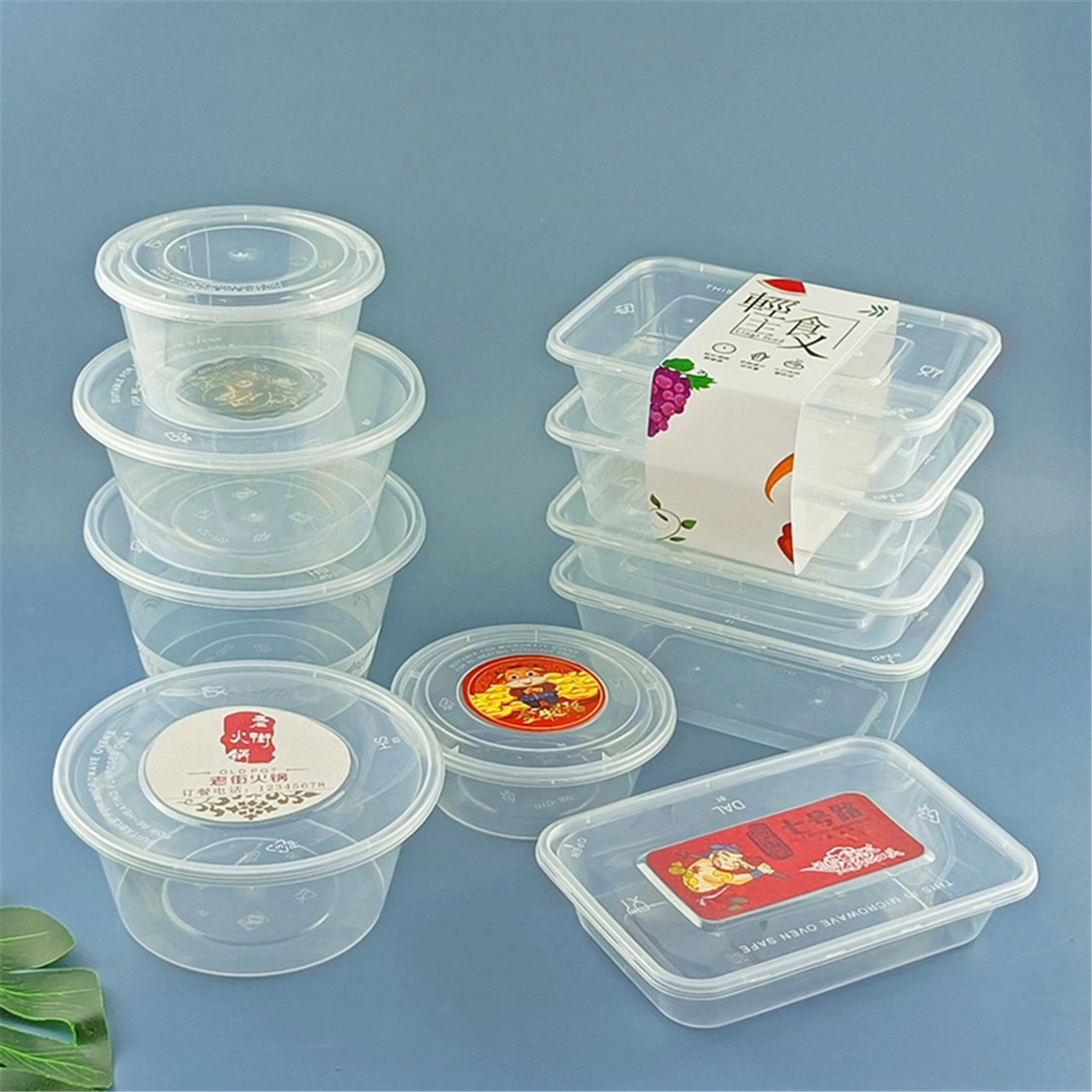 32 Oz. Récipients de préparation de repas ronds réutilisables avec couvercle récipients jetables en plastique pour l'entreposage des aliments bols de préparation de repas sans BPA-Michow