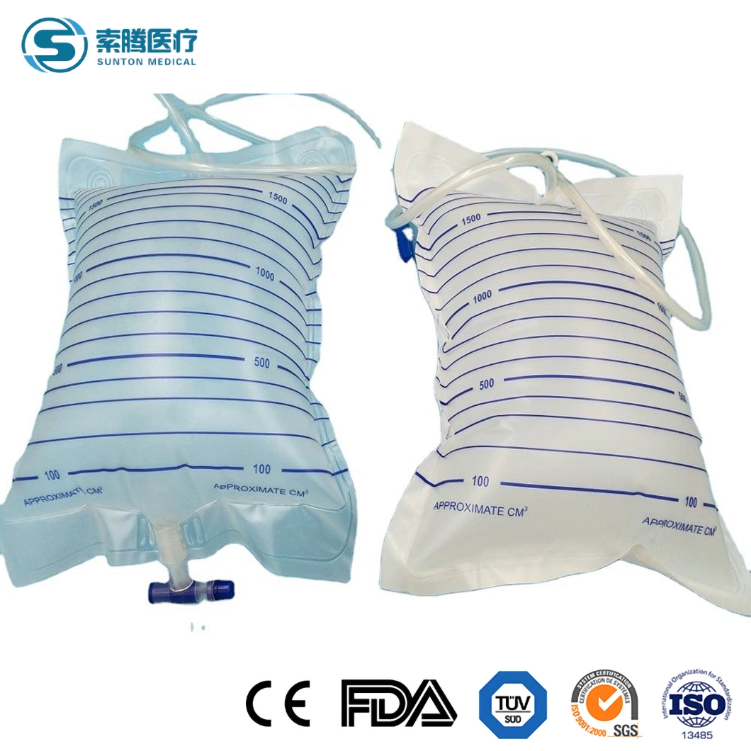 Sunton Belly Bag Urinary Drainage Bag China Night Drainage Bag Manufacturing Disposable Portable Urinal PEE Bags Medical 2000ml Drainage Urine Collection Bag