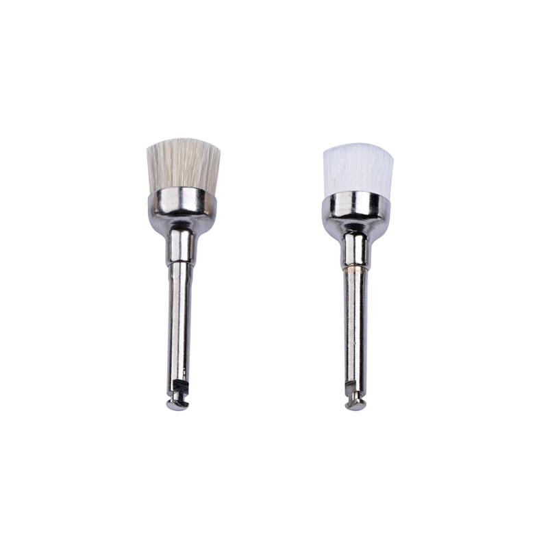 White Nylon Metal Handle Dental Polishing Prophy Brushes