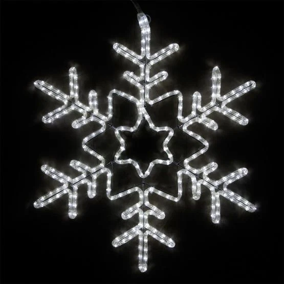 Outdoor IP65 Waterproof 2D Clear Light Christmas Rope Outdoor LED Snowflake Lights Motifs