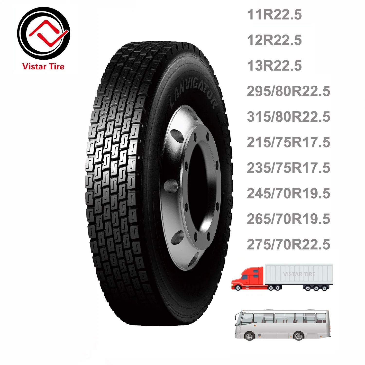 Aplus/Royal Black/Compasal/Lanvigator Top marcas de neumáticos neumáticos neumáticos radiales 13r22.5 20PR Dirección de tracción de remolque Regional Highway mejores neumáticos para camiones de servicio pesado