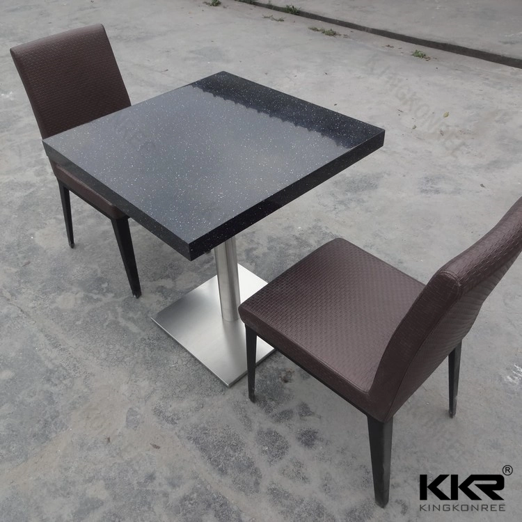 High Glossy Black Fast Food Restaurant Tables with Logo for Air Port