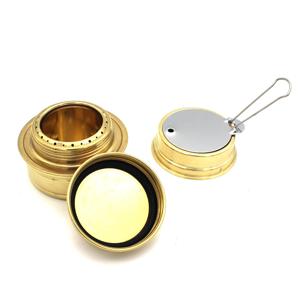 Mini Alcohol Stove for Backpacking, Portable Mini Alcohol Burner, Lightweight Brass Burner with Aluminum Stand for Hiking Camping Wyz13301