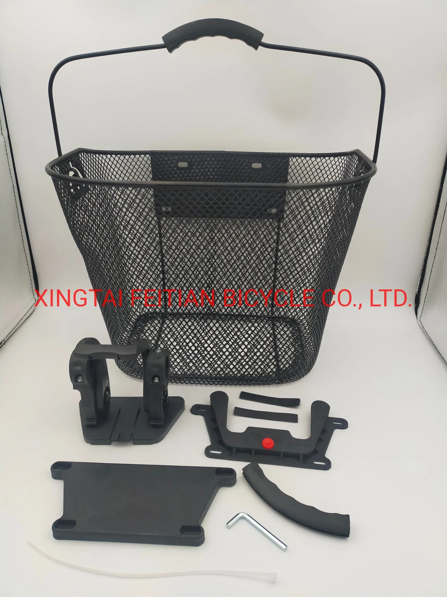 Basket Popular Rear Steel Mesh Bicycle Basket with Handle of Bicycle Parts