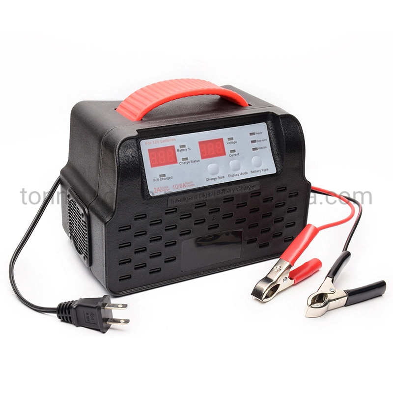 12V Portable Auto Battery Charger for All Lead Acid Batteries