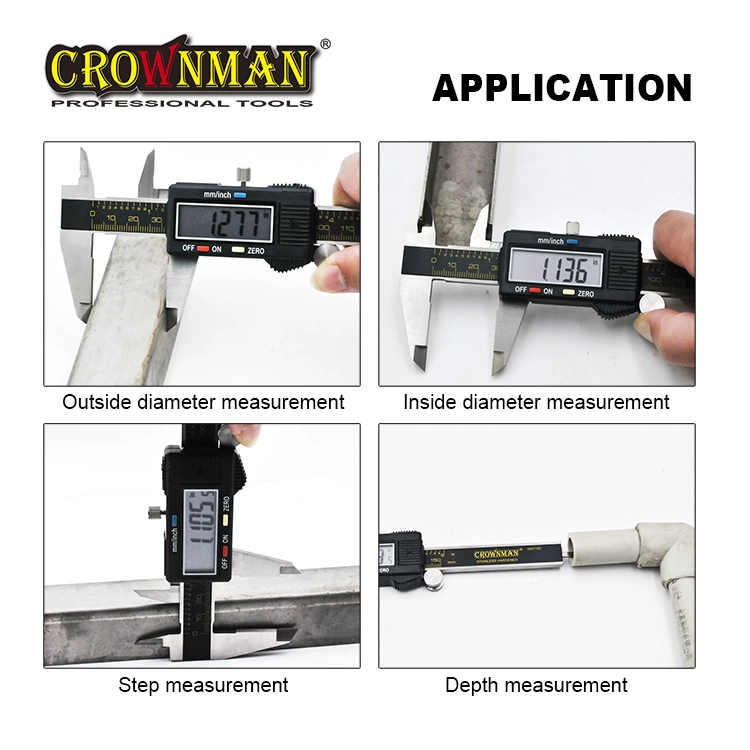 Crownman Electronic Digital Calipers with Stainless Steel Material for Measuring Use