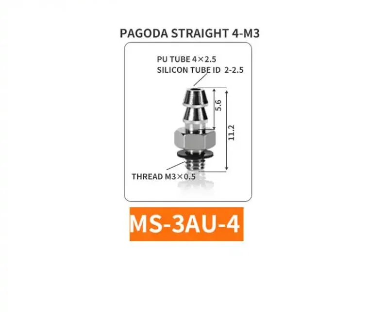 SMC Mini Hose Barbs Elbow Straight Ss Metal Universal Thread Quick Connect Pneumatic Rapid Joints