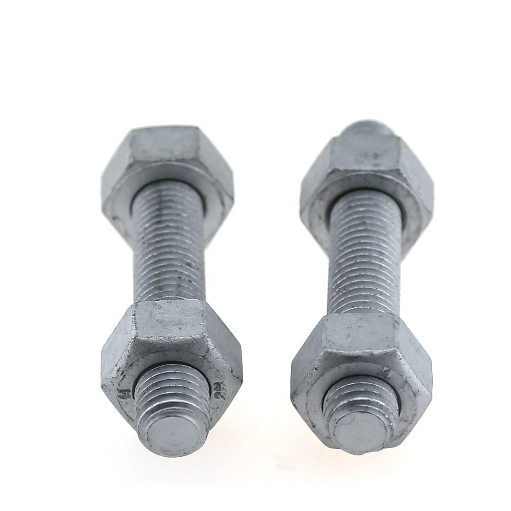 M3 M4 Galvanized Fasteners Threaded Rods Double End Stud Bolt