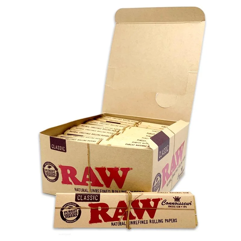 Raw Custom Golden/Silver Packing Kingslim 108*44mm Weed Rolling Papers Smoking