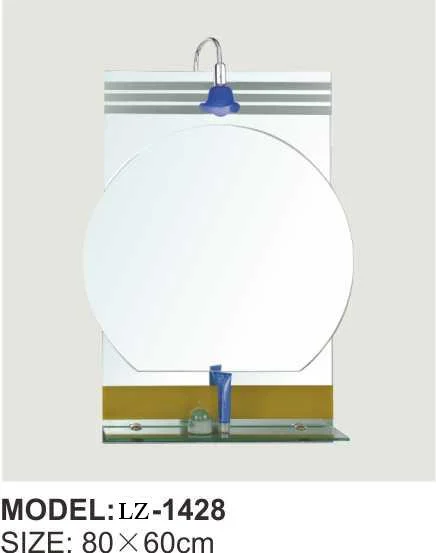 2023 Fashion High quality/High cost performance Light Bathroom Mirror with Double Shelf