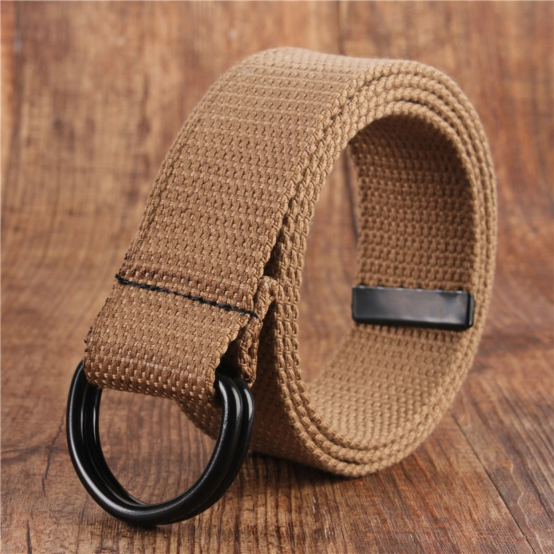 3,8cm Bunte Custom OEM Logo Unisex Canvas Stoff Web Woven Doppel D Webbing Gürtel in Trappings bedruckter Bund Gürtel