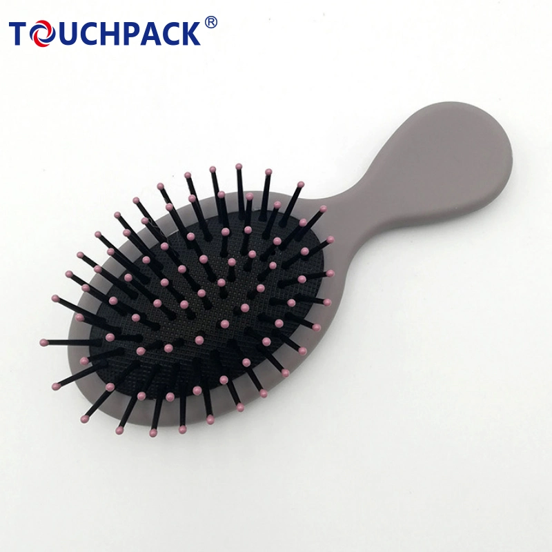 Hot Sale Rubber Handle Plastic Cushion Detangling Wet and Dry Hair Brush