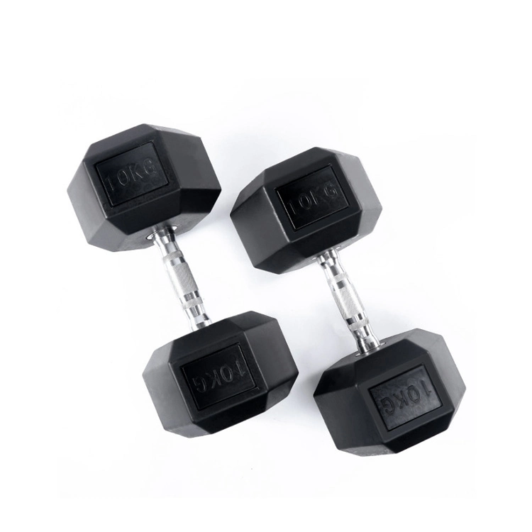 Manufacturer Fitness Equipment Fix Gym Dumbbell Crossfit Rubber Coated Hex Dumbbell